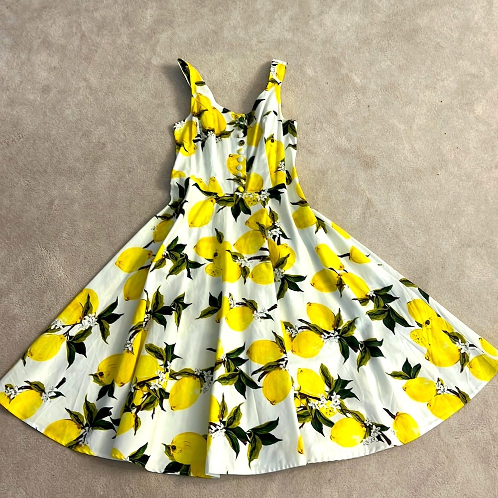 Sleeveless summer lemons dress